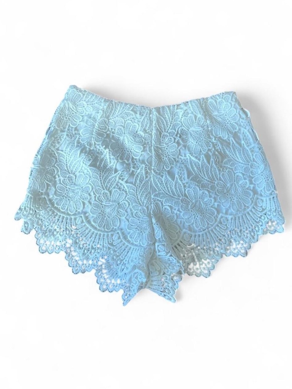 Forever 21 White Lace Floral High Waist Shorts
